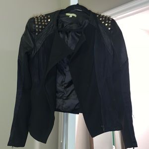 Spiked leather jacket- XS